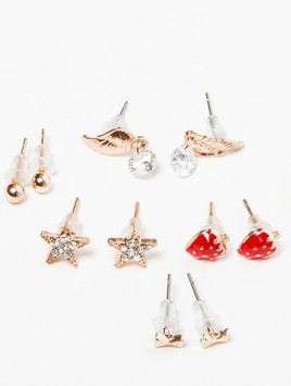 Kolczyki 7 par złote