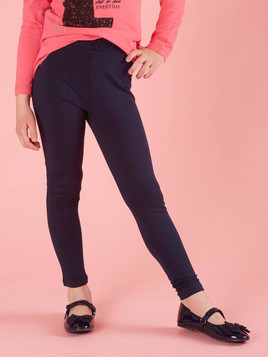 Leginsy dziewczęce basic granatowe