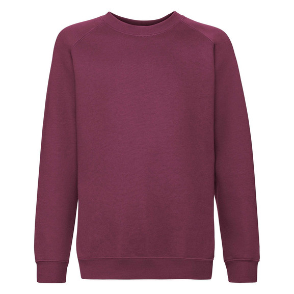Burgundowa bluza dziecięca Raglan Sweat Fruit of the Loom