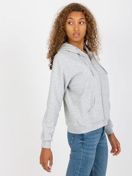 Szara rozpinana bluza z kapturem i kieszeniami