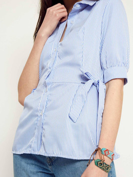Koszula w paseczki niebieska