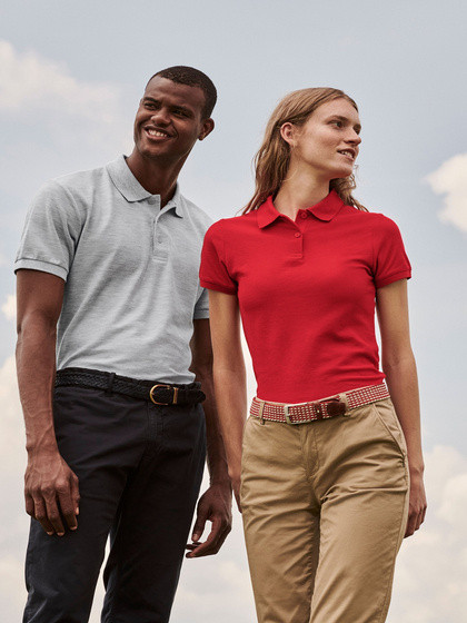 Jasno szara koszulka męska Polo Friut of the Loom