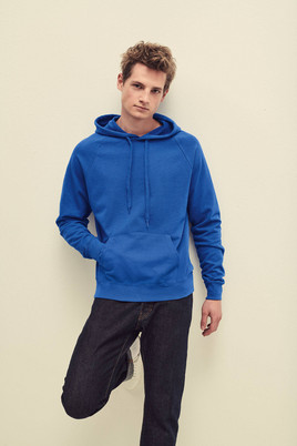 Niebieska bluza męska z kapturem Lightweight Hooded Sweat Fruit of the Loom 