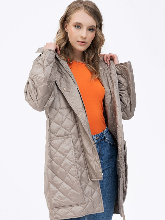 Beżowa kurtka zimowa pikowana Cortina Tiffi