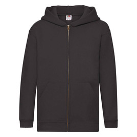 Czarna bluza dziecięca z kapturem Zip Through Hooded Sweat Fruit of the Loom 