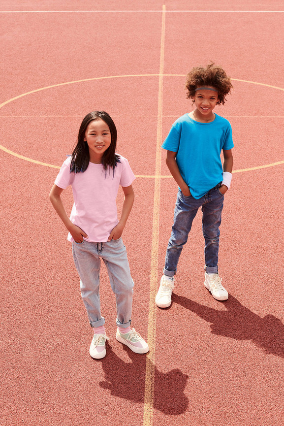 Różowa koszulka dziewczęca Iconic Fruit of the Loom