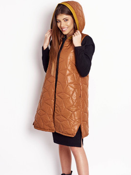 Kamizelka z kapturem Cocomore brązowa