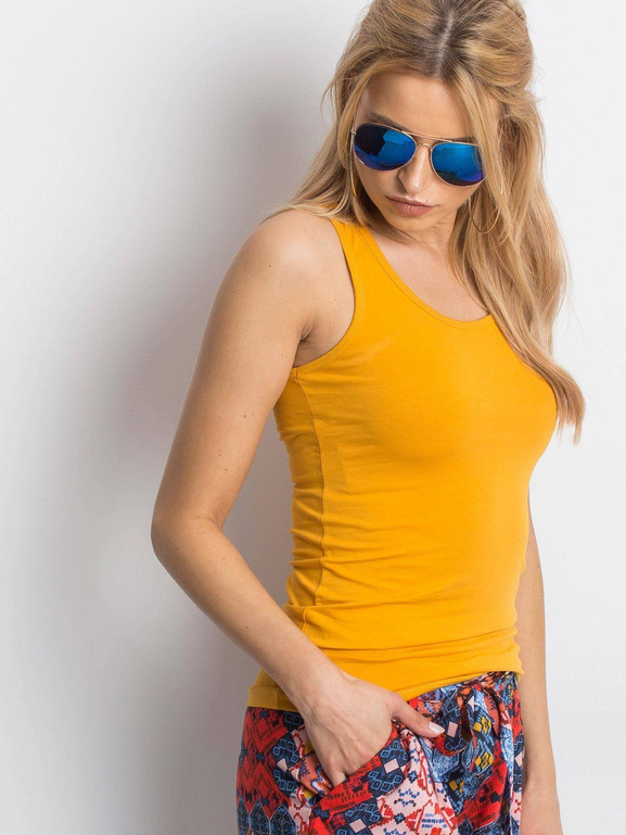 Bluzka basic bokserka ciemno żółta