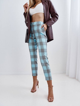 Niebieskie spodnie w kratkę Cocomore