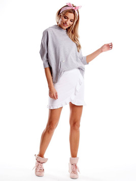 Spódnica z falbanką biała