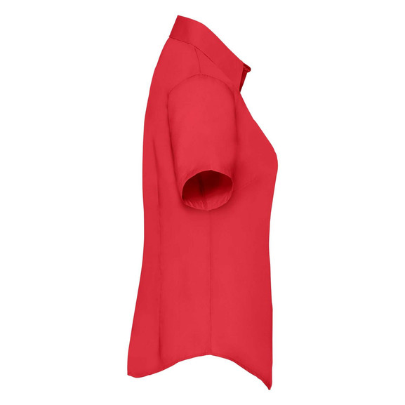 Czerwona koszula z popeliny z krótkimi rękawami Fruit Of The Loom