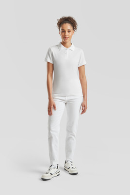 Biała koszulka damska Polo Fruit of the Loom 