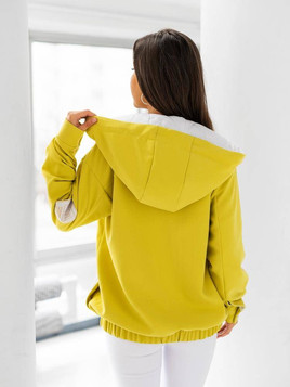 Limonkowa kurtka z kapturem napy Cocomore