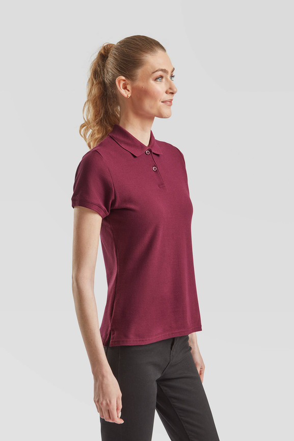 Burgundowa koszulka damska Polo Fruit of the Loom