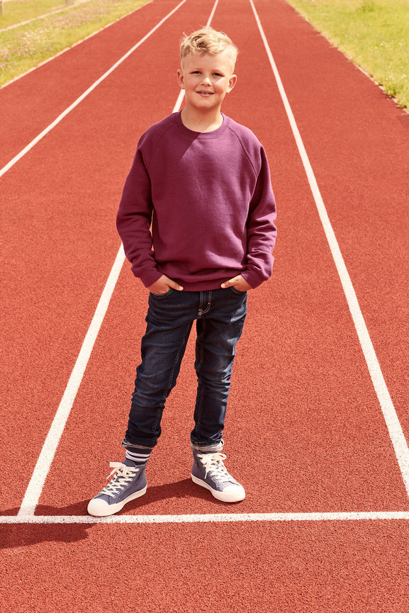 Burgundowa bluza dziecięca Raglan Sweat Fruit of the Loom