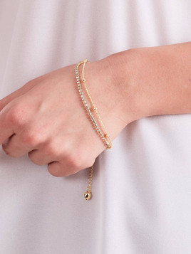 Bransoletka na podwójnym łańcuszku złota