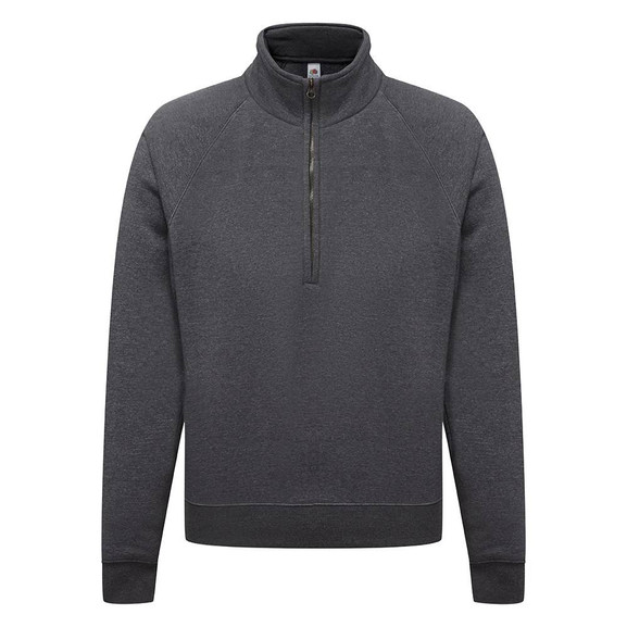 Szara bluza męska Zip Neck Sweat Fruit of the Loom