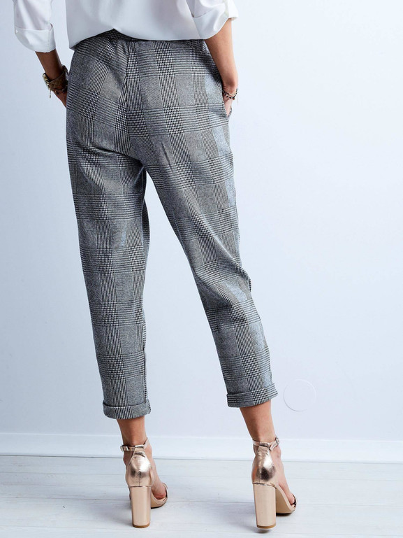 Spodnie w kratkę glen szare