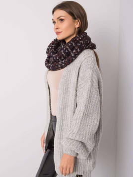 Komin z kolorową nitką fioletowy