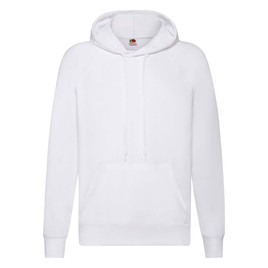 Biała bluza męska z kapturem Lightweight Hooded Sweat Fruit of the Loom 