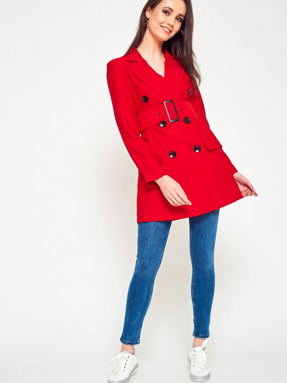 Płaszcz dwurzędowy czerwony