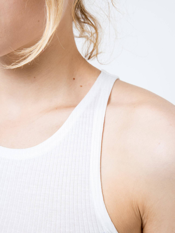 Top prążkowany biały