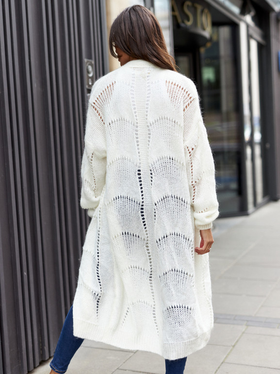 Ecru kardigan ażurowy By o la la