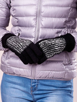 Rękawiczki dzianinowe posrebrzane czarne