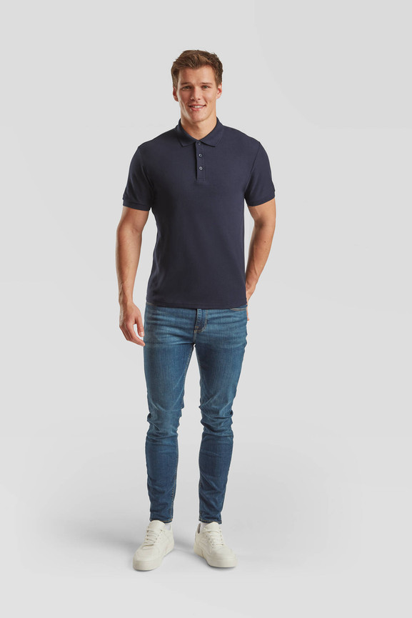 Granatowa koszulka męska polo Tailored Fit Friut of the Loom