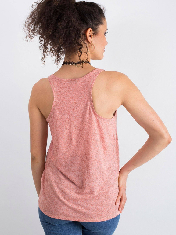 Bluzka na ramiączkach z guzikami różowa