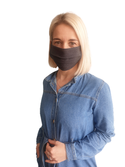 Maseczka ochronna gładka Happy Mum antracyt