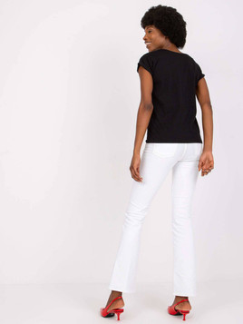 Czarna bluzka z nadrukiem usta Mayflies