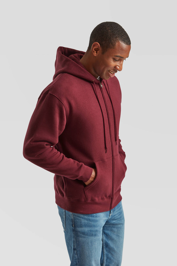 Burgundowa bluza męska z kapturem Premium Fruit of the Loom