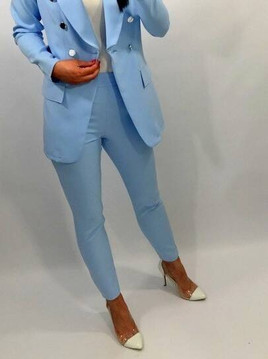 Niebieskie eleganckie spodnie materiałowe LIVIEN