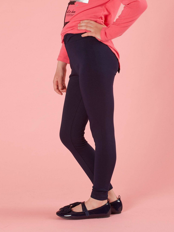 Leginsy dziewczęce basic granatowe