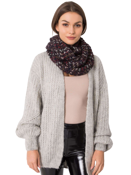 Komin z kolorową nitką fioletowy