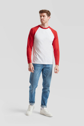 Biała koszulka męska Baseball Fruit of the Loom 