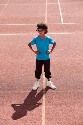 Niebieska koszulka dziecięca z czesanej bawełny Fruit of the Loom