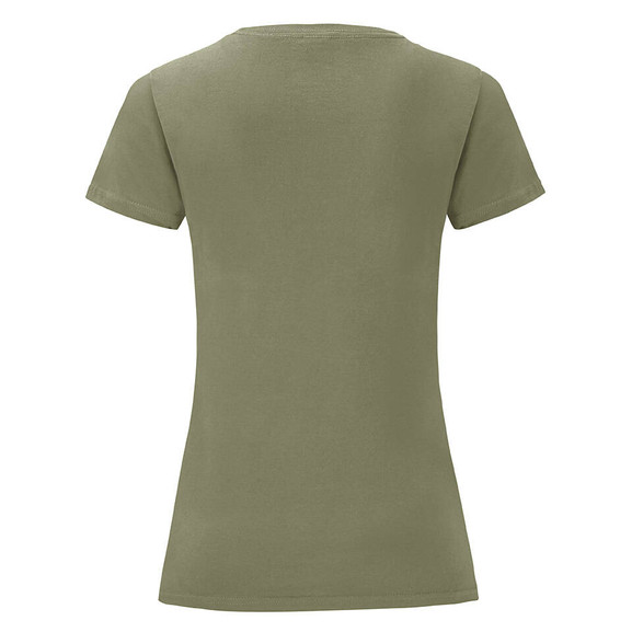 Oliwkowa koszulka damska Iconic z czesanej bawełny Fruit of the Loom