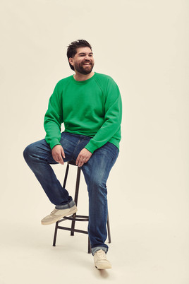 Zielona bluza męska Raglan Sweat Fruit of the Loom 