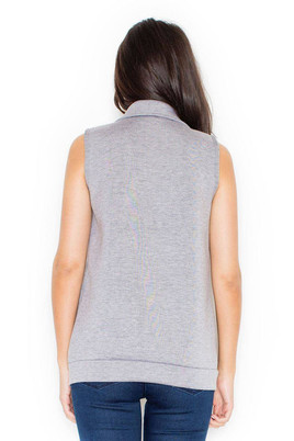 Kamizelka z klasycznym kołnierzem Katrus szara