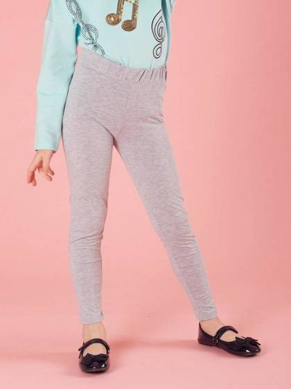 Leginsy dziewczęce basic szare