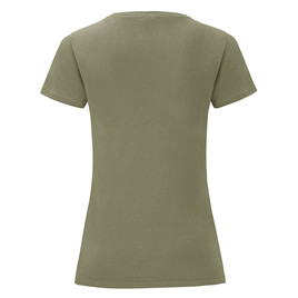 Oliwkowa koszulka damska Iconic z czesanej bawełny Fruit of the Loom