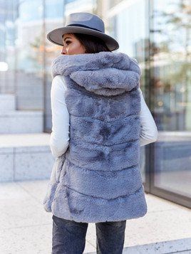 Szara kamizelka z kapturem Och Bella