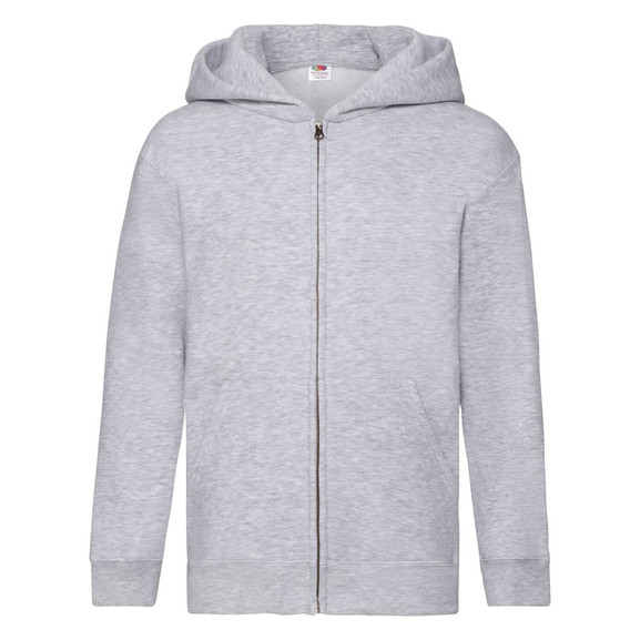 Szara bluza dziecięca z kapturem Zip Through Hooded Sweat Fruit of the Loom