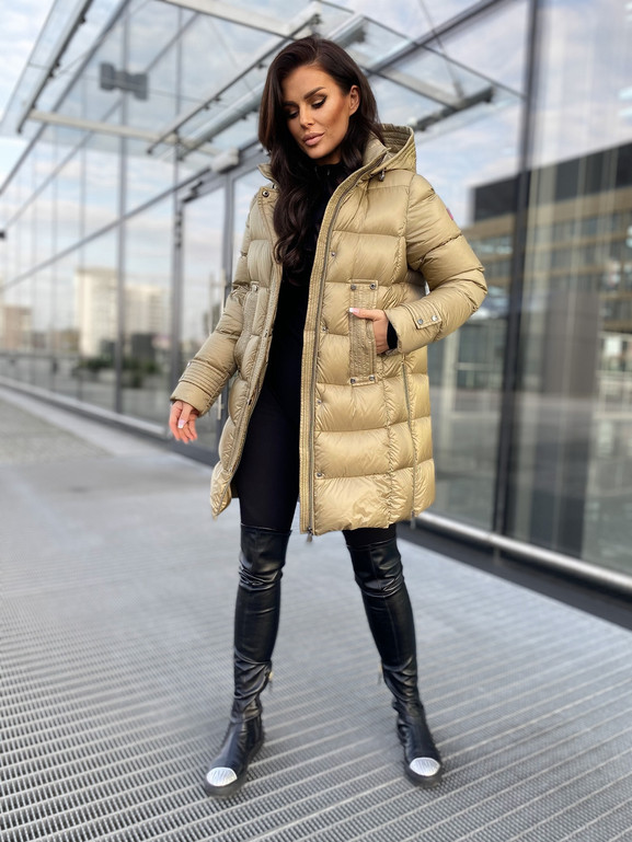 Kurtka Puchowa w Technologi Ultralight Złota oliwka