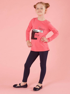 Leginsy dziewczęce basic granatowe