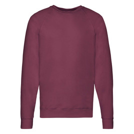 Burgundowa bluza męska Lightweight Raglan Sweat Fruit of the Loom 