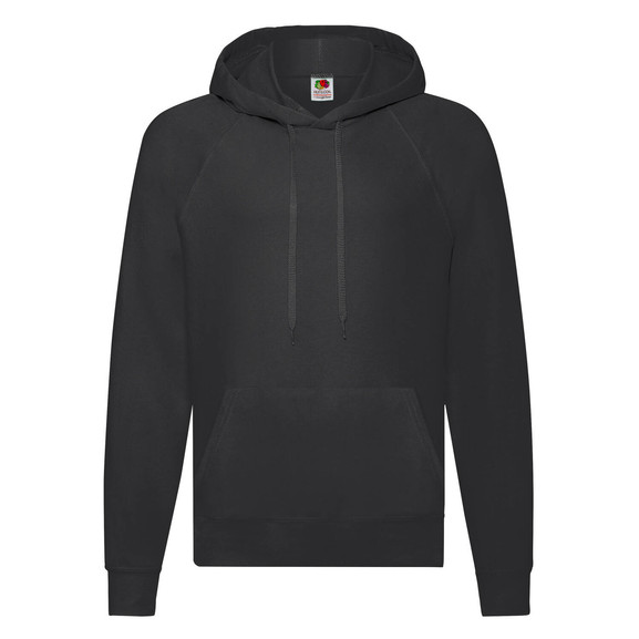 Czarna bluza męska z kapturem Lightweight Hooded Sweat Fruit of the Loom