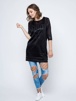 Bluzka $HUT THE F#CK czarna